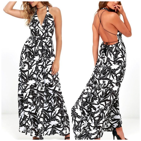 BB Dakota Dresses & Skirts - BB Dakota Larissa Lotus Print Maxi with tie back